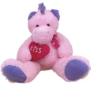 Hug & Luv Oversized Kiss Heart Unicorn Plush